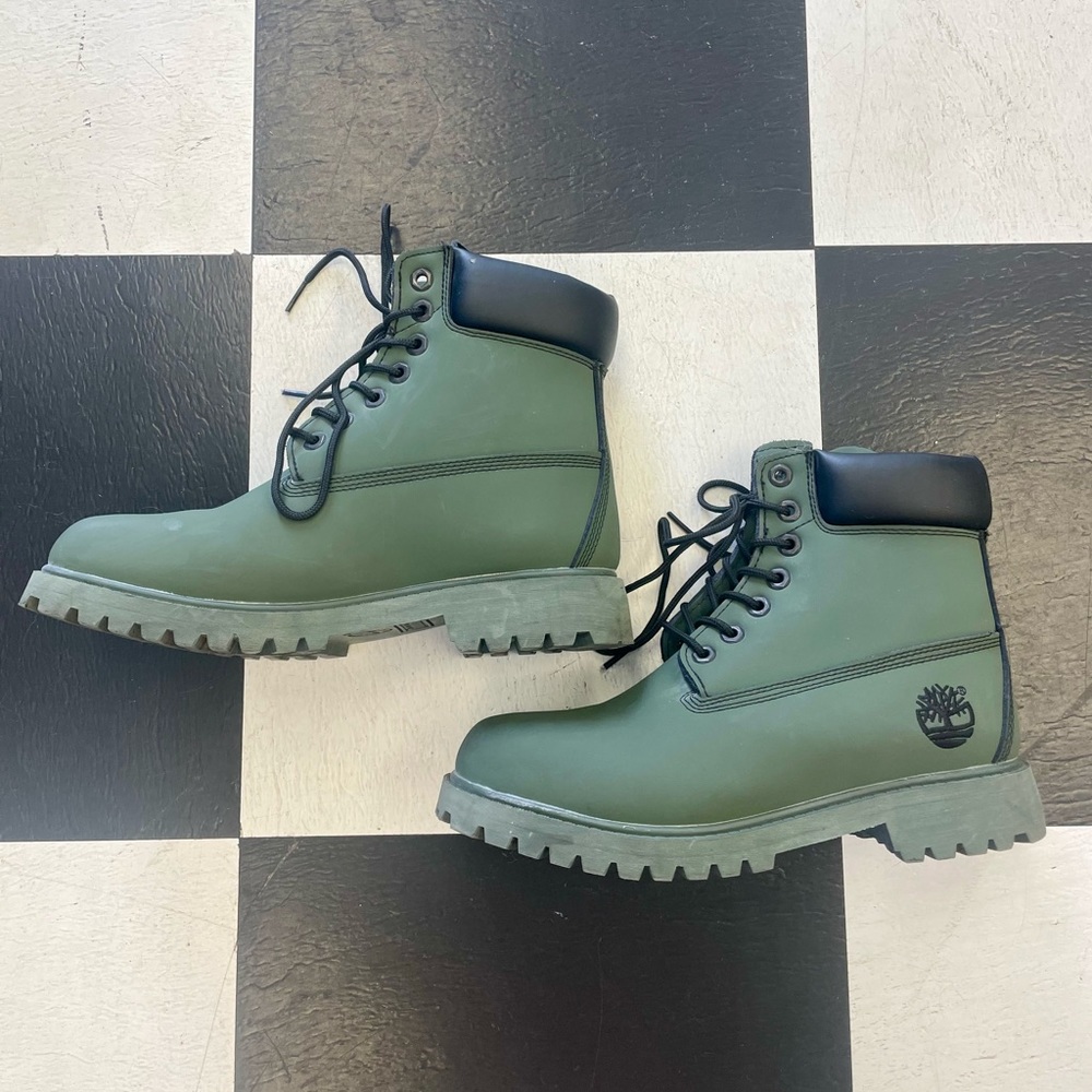 Matte Green Timberland Boots